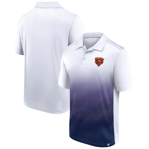 Men's Chicago Bears White/Navy Iconic Parameter Sublimated Polo